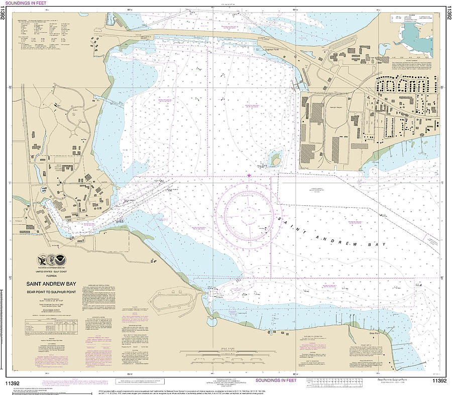 Nautical Chart-11392 St Andrew Bay - Bear Point-sulpher Point Mixed ...