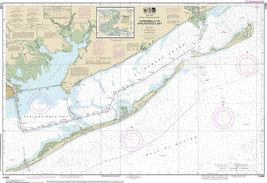 Nautical Chart-11404 Intracoastal Waterway Carrabelle-apalachicola Bay ...