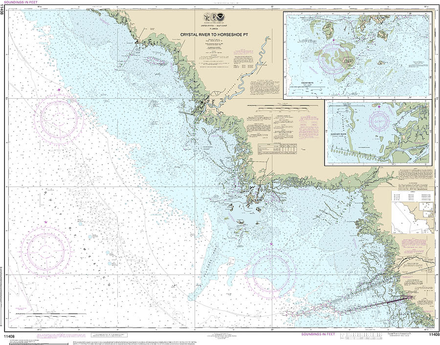 Nautical Chart11408 Crystal Riverhorseshoe Point, Suwannee River