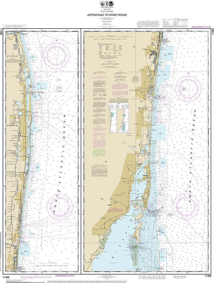 Nautical Chart11466 Jupiter Inletfowey Rocks, Lake Worth Inlet Mixed