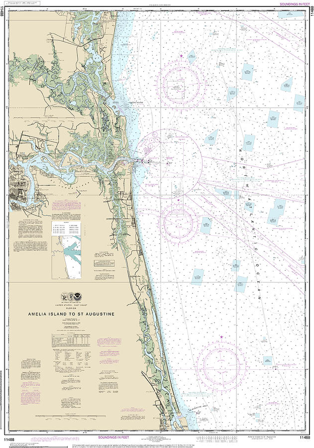 Nautical Chart-11488 Amelia Island-st Augustine Mixed Media by Sea