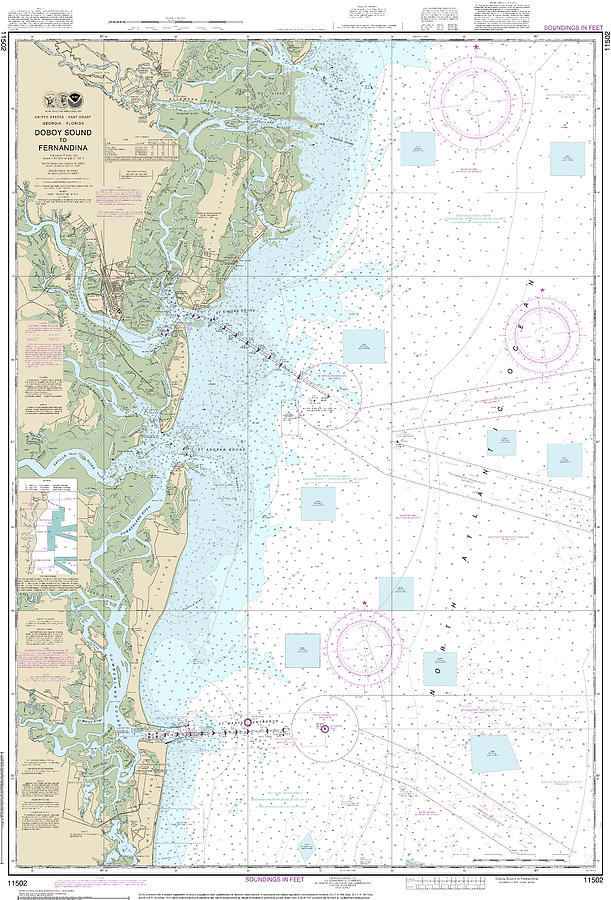 Nautical Chart-11502 Doboy Sound-fernadina Mixed Media by Sea Koast ...