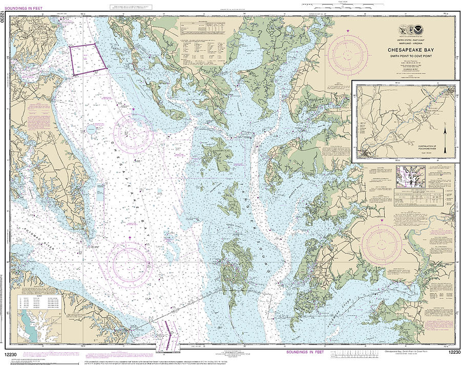 Nautical Chart-12230 Chesapeake Bay Smith Point-cove Point Mixed Media ...