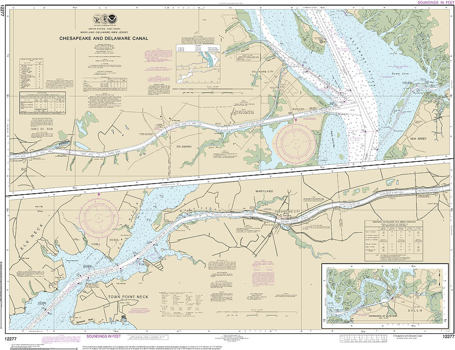 Nautical Chart-12277 Chesapeake-delaware Canal Mixed Media by Bret ...