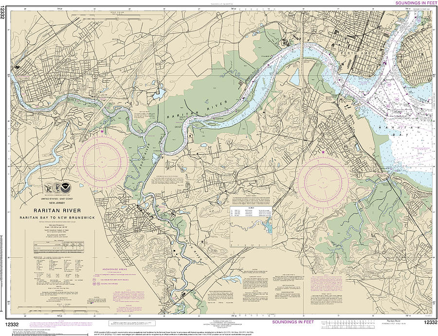 Nautical Chart12332 Raritan River Raritan Baynew Brunswick Mixed