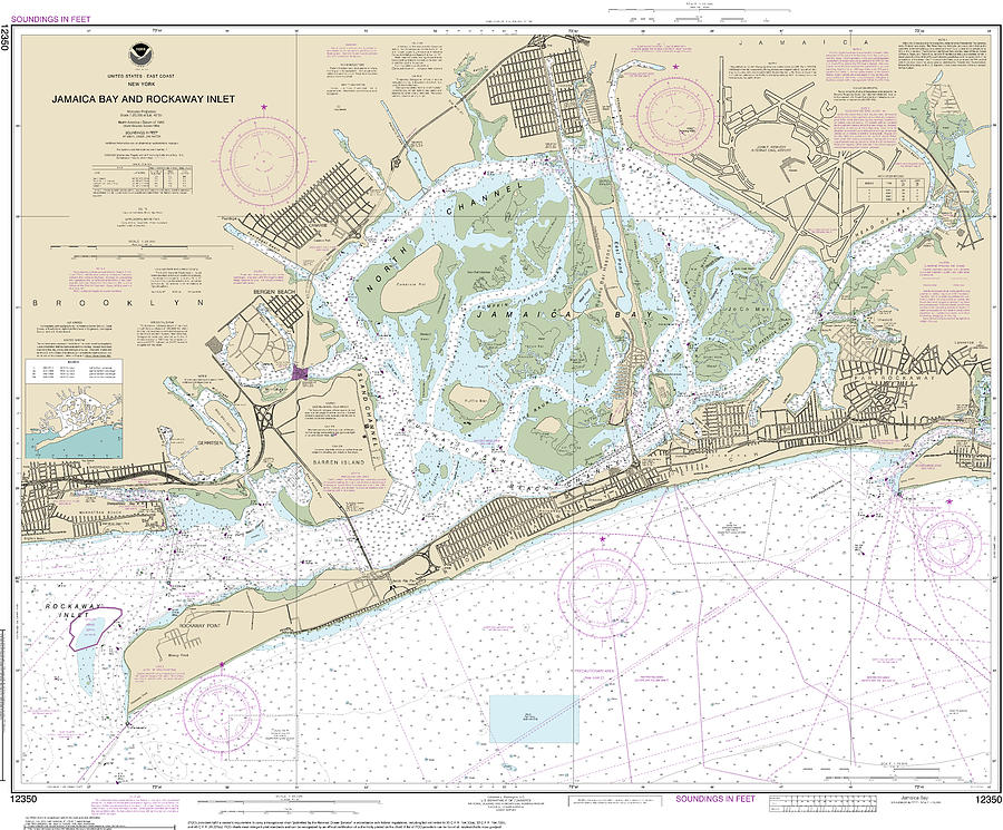 Nautical Chart-12350 Jamaica Bay-rockaway Inlet Mixed Media by Sea ...