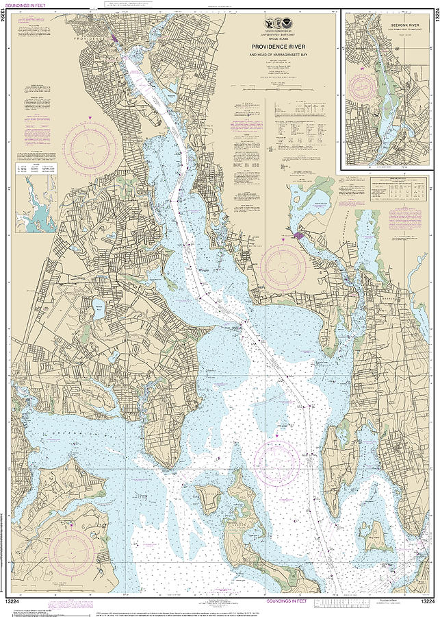 Nautical Chart13224 Providence Riverheadnarragansett Bay Mixed Media