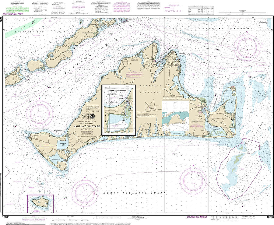 Marthas Vineyard Mixed Media - Nautical Chart-13233 Marthas Vineyard, Menemsha Pond by Bret Johnstad