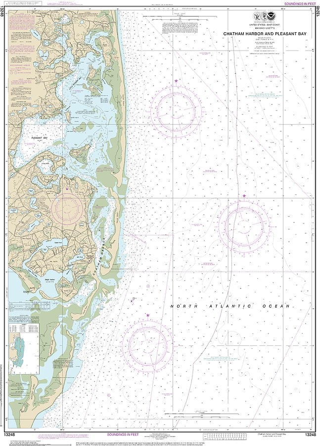 Nautical Chart-13248 Chatham Harbor-pleasant Bay Mixed Media by Sea ...