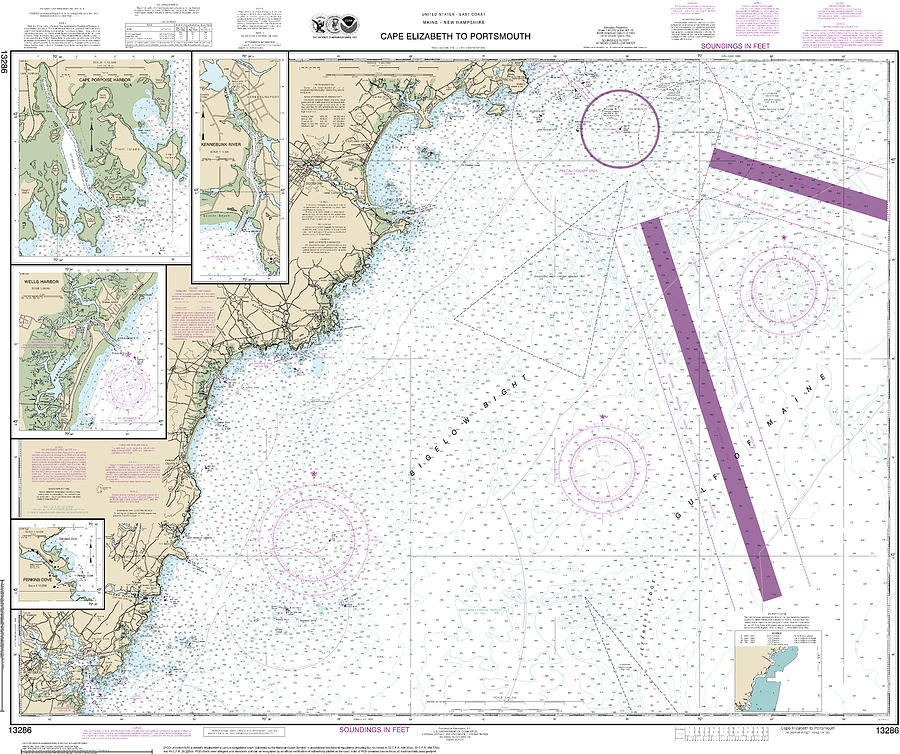 Nautical Chart13286 Cape Elizabethportsmouth, Cape Porpoise Harbor