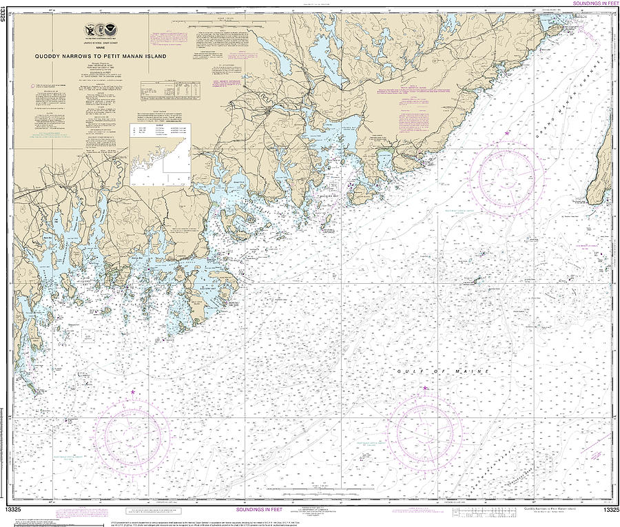 Nautical Chart-13325 Quoddy Narrows-petit Manan Lsland Mixed Media by ...