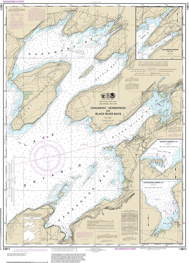 Nautical Chart-14811 Chaumont, Henderson-black River Bays, Sackets 