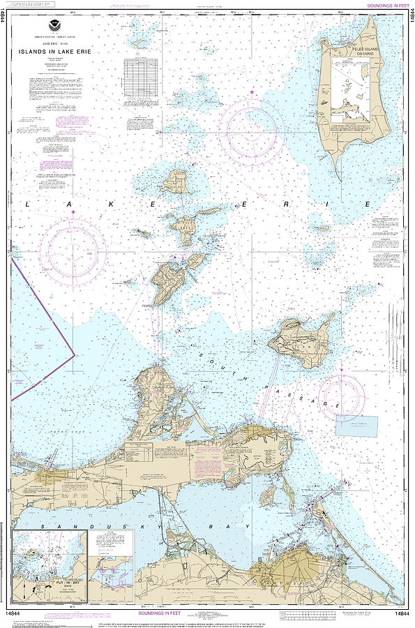 Nautical Chart-14844 Islands In Lake Erie, Put-in-bay Mixed Media by ...