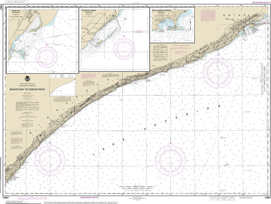 Nautical Chart-14967 Beaver Bay-pigeon Point, Silver Bay Harbor ...