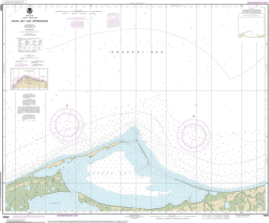 Nautical Chart-16084 Peard Bay-approaches Mixed Media by Bret Johnstad ...