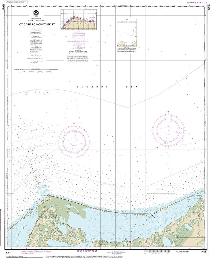 Nautical Chart Icy Cape Nokotlek Pt Mixed Media By Sea Koast Pixels