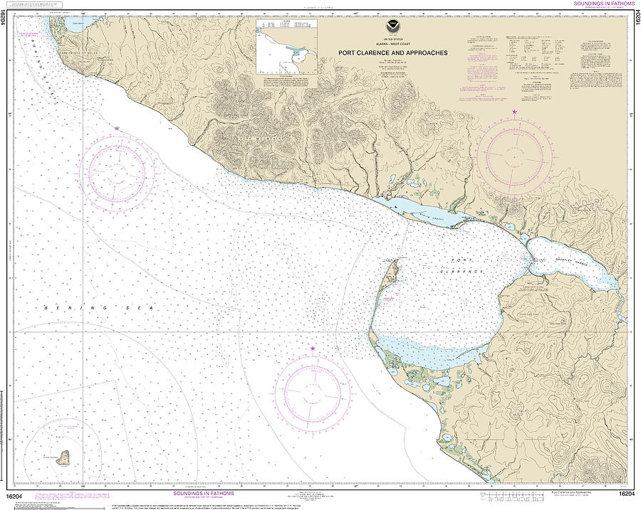 Nautical Chart-16204 Port Clarence-approaches Mixed Media by Sea Koast ...