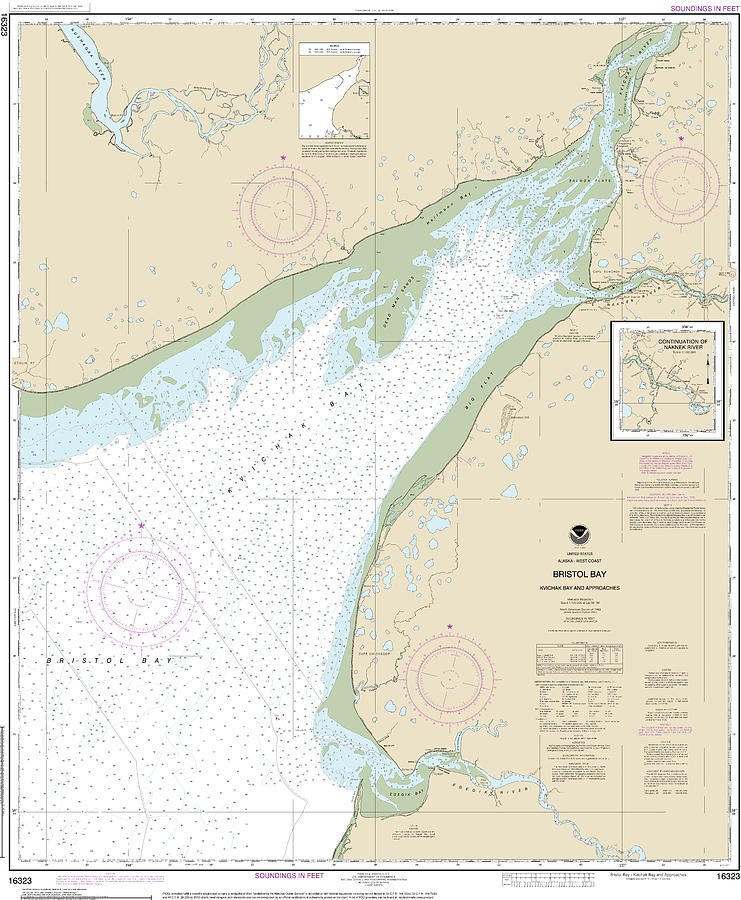 Nautical Chart-16323 Bristol Bay-kvichak Bay-approaches Mixed Media by ...