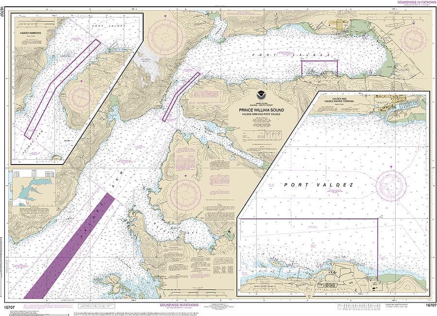 Nautical Chart16707 Prince William Soundvaldez Armport Valdez