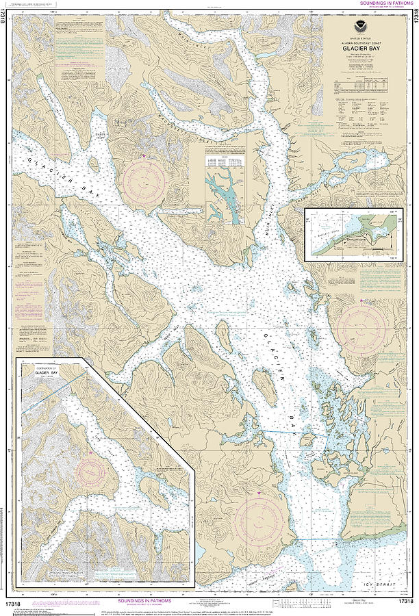 Nautical Chart-17318 Glacier Bay, Bartlett Cove Mixed Media by Sea ...