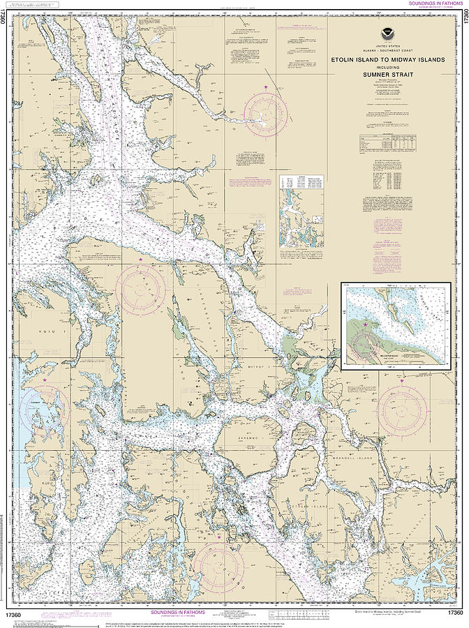 Nautical Chart-17360 Etolin Island-midway Islands, Including Sumner ...