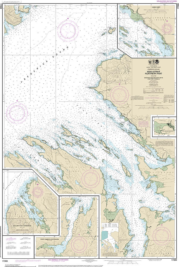 Nautical Chart-17368 Keku Strait-northern Part, Including Saginaw ...