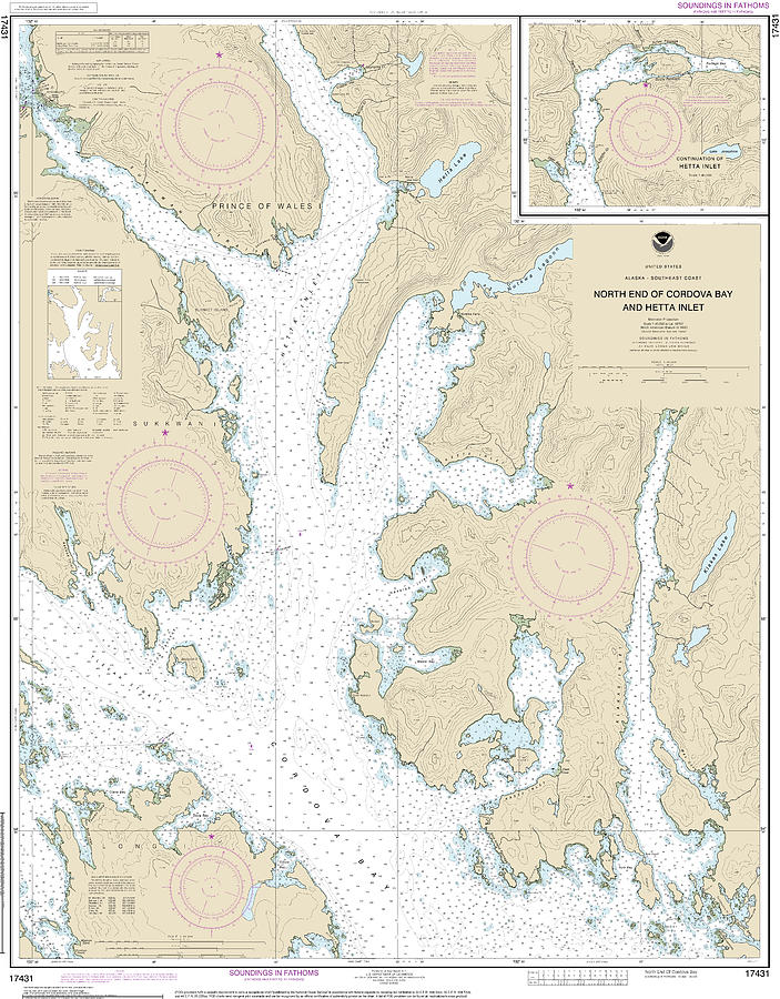 Nautical Chart-17431 N End-cordova Bay-hetta Inlet Mixed Media by Sea ...