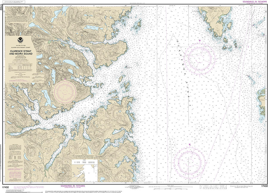 Nautical Chart-17432 Clarence Strait-moira Sound Mixed Media by Sea ...