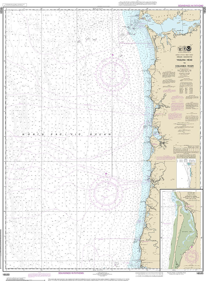 Nautical Chart18520 Yaquina Headcolumbia River, Netarts Bay Mixed