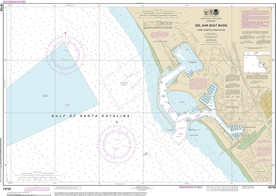 Nautical Chart-18758 Del Mar Boat Basin Mixed Media by Sea Koast | Pixels