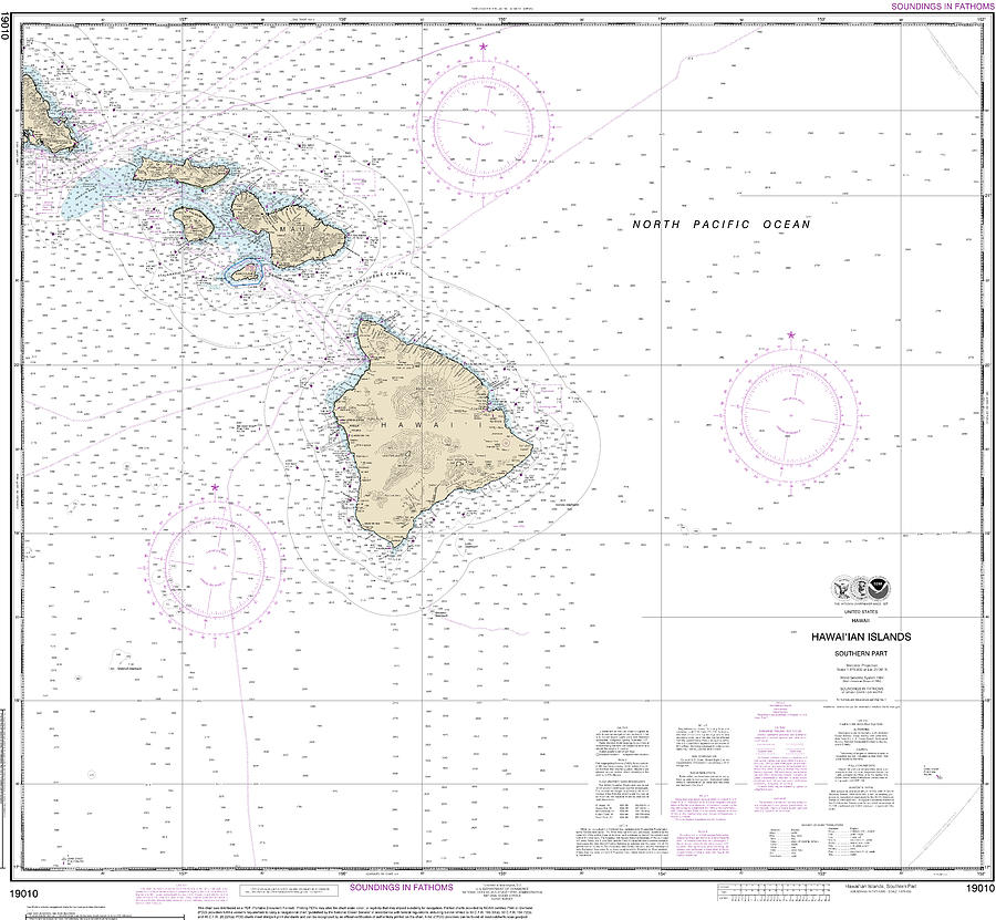 Nautical Chart-19010 Hawaiian Islands Southern Part Mixed Media by Sea ...