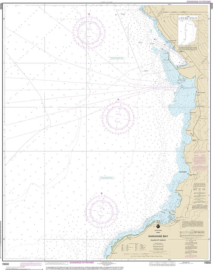 Nautical Chart-19330 Kawaihae Bay-island-hawaii Mixed Media by Sea ...