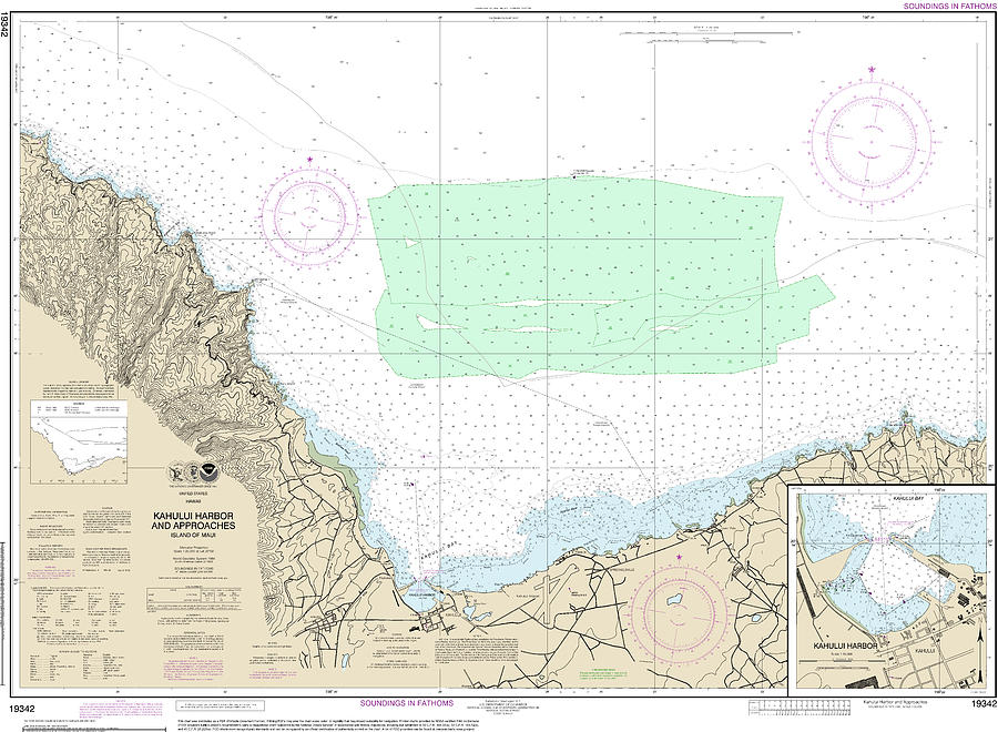 Nautical Chart19342 Kahului Harborapproaches, Kahului Harbor Mixed