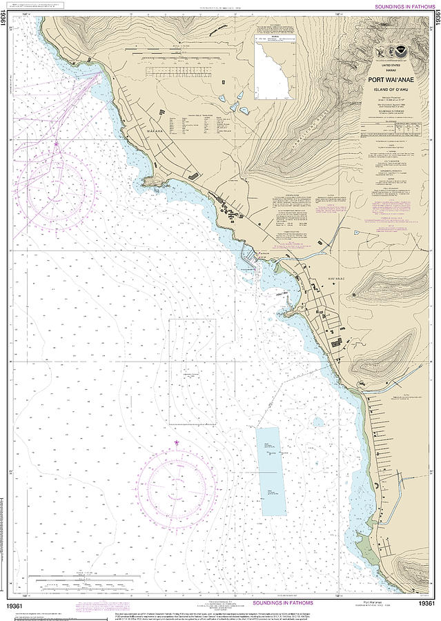 Nautical Chart19361 Port Waianae Islandoahu Mixed Media by Sea Koast