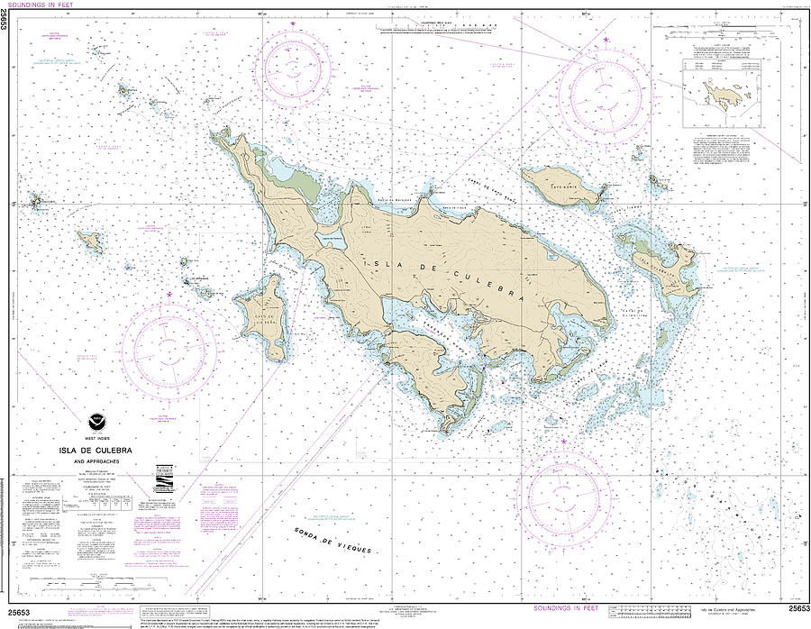 Nautical Chart Mixed Media - Nautical Chart-25653 Isla De Culebra-approaches by Bret Johnstad