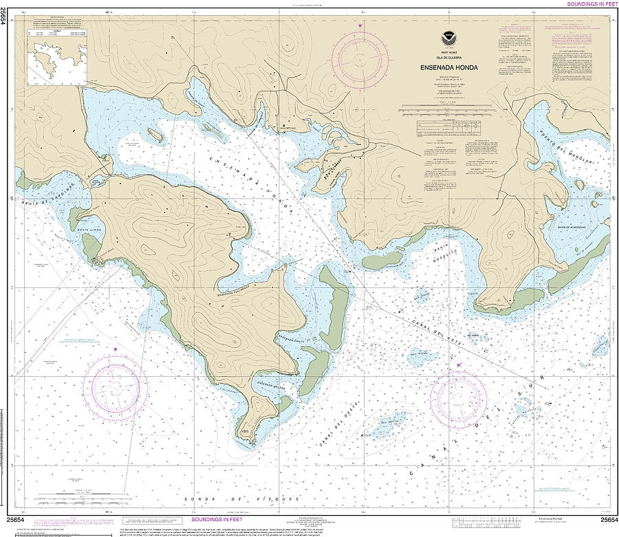 Nautical Chart-25654 Ensenada Honda Mixed Media by Sea Koast | Pixels