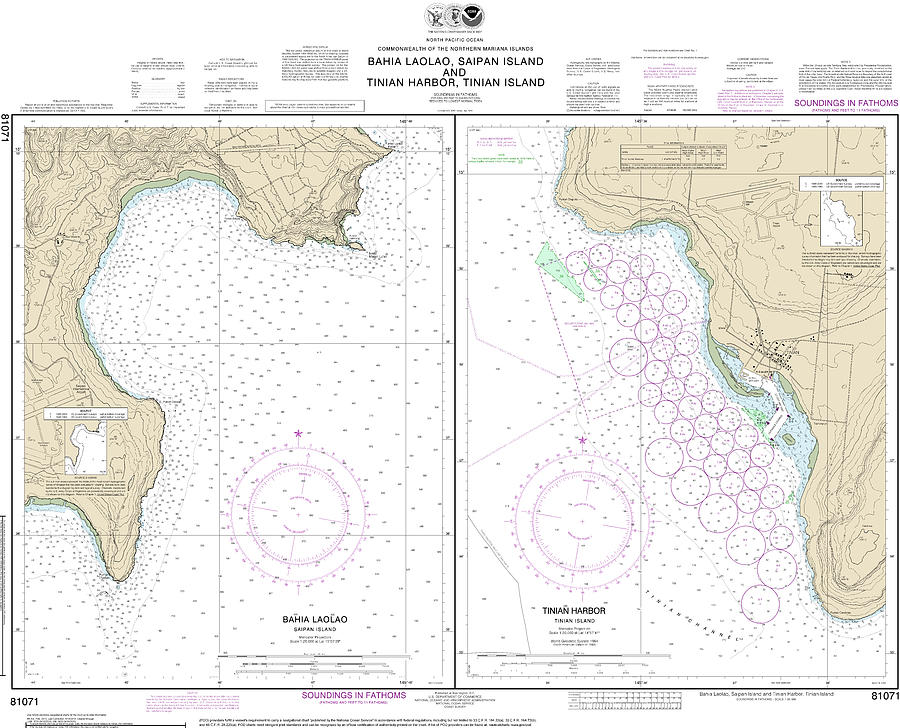 Nautical Chart-81071 Commonwealth-the Northern Mariana Islands Bahia ...
