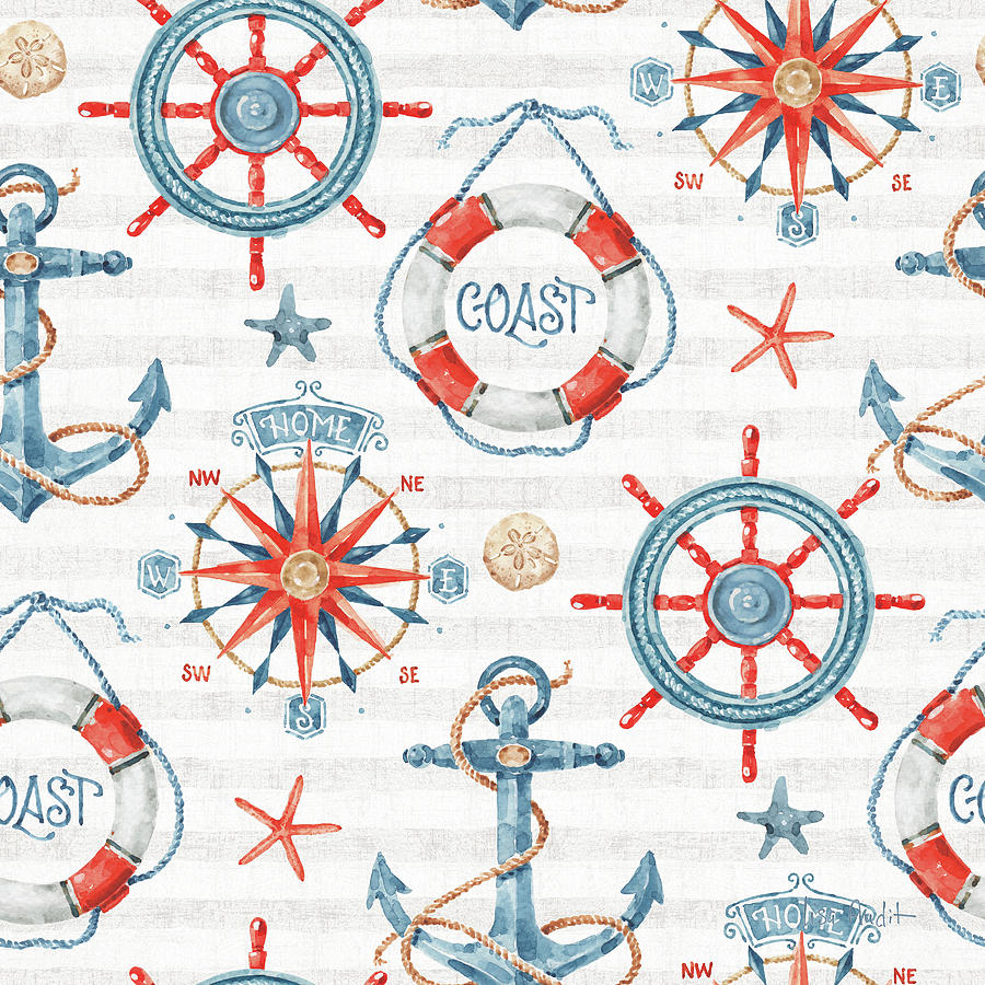 Pattern Painting - Nautical Life Step 01a by Lisa Audit