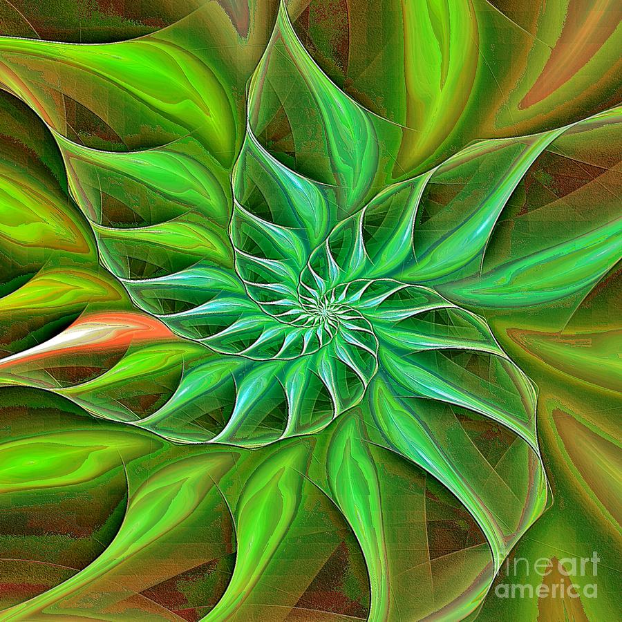 Nautilus Enameled Green Tropical  Digital Art by Doug Morgan