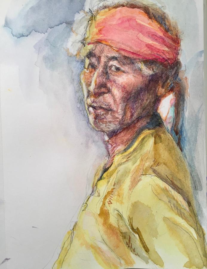 Navaho Man Painting by Ellen Dreibelbis