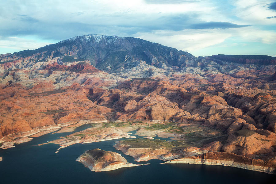 Navajo Mountain and Lake Powell Aerial Photograph by Alex Mironyuk