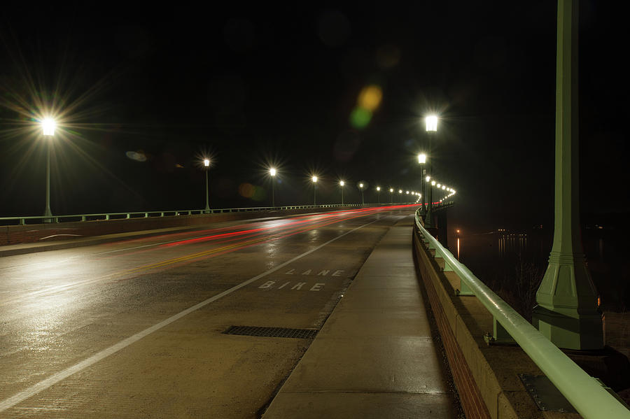 Naval Academy Bridge at Night Photograph by Mark Duehmig