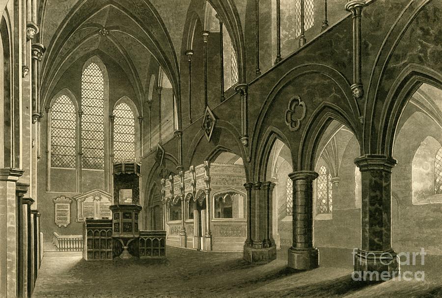 Nave Of Boxgrove Church Drawing by Print Collector
