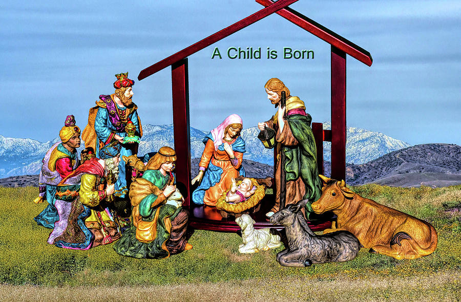 Nativity - A Child is Born 1 Digital Art by Linda Brody