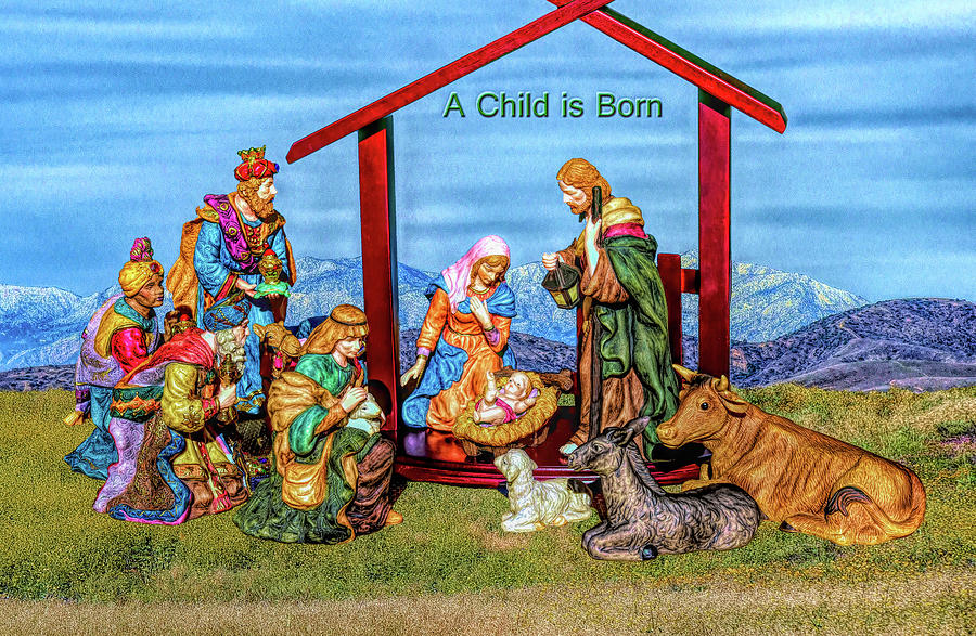 Nativity - A Child is Born 3 Digital Art by Linda Brody