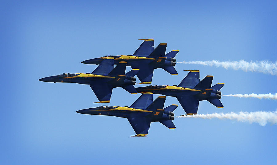 Navy Blue Angels Diamond Formation Photograph by Morgan Wright