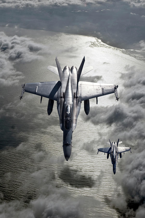 Navy Hornets are Following Digital Art by Erik Simonsen