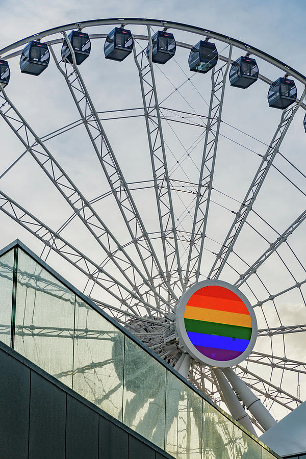 Navy Pier Ferris Wheel in Pride Month Photograph by Liz Albro