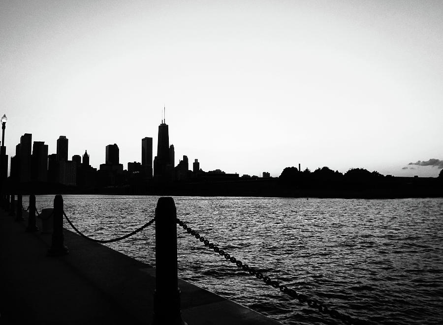 Navy Pier Monochrome  Photograph by Marilyn Hunt