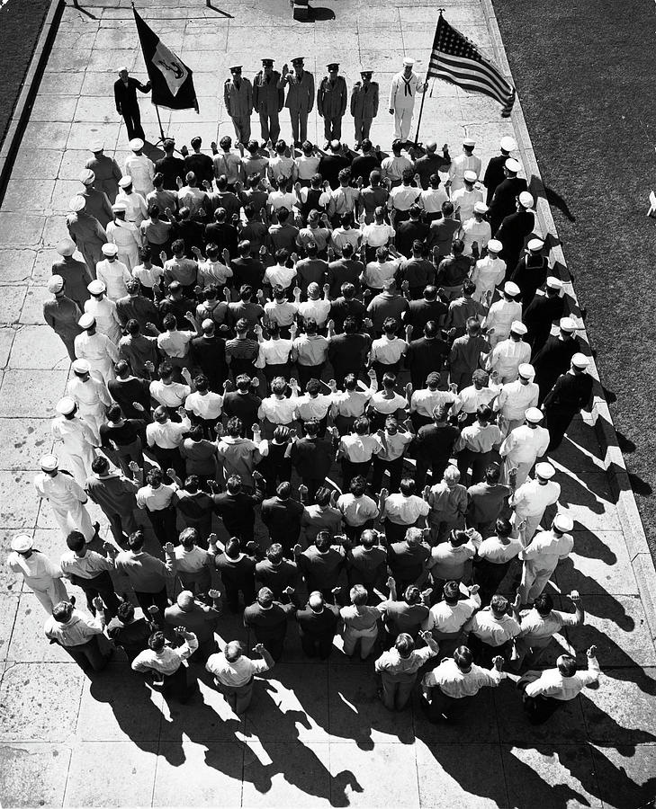 Black And White Photograph - Navy Recruits by Alfred Eisenstaedt